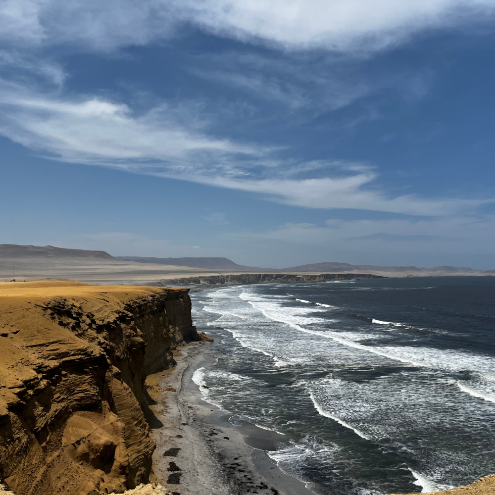 秘魯帕拉卡斯國家保護區紅沙灘與壯麗海岸線 Paracas National Reservation Red Beach at the coast line